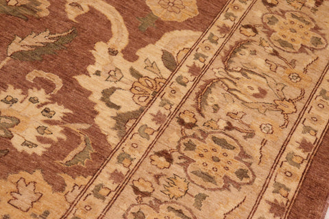 handmade Traditional Kafkaz Brown Dark Tan Hand Knotted RECTANGLE 100% WOOL area rug 10x13