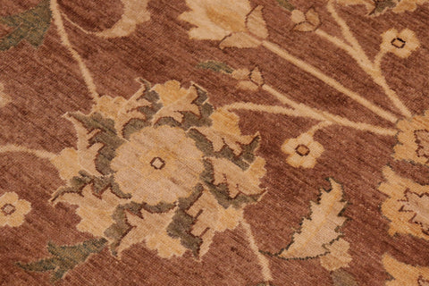 handmade Traditional Kafkaz Brown Dark Tan Hand Knotted RECTANGLE 100% WOOL area rug 10x13