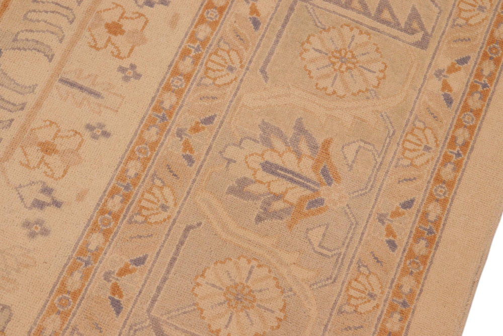 handmade Traditional Kafkaz Beige Lt. Gray Hand Knotted RECTANGLE 100% WOOL area rug 8x10