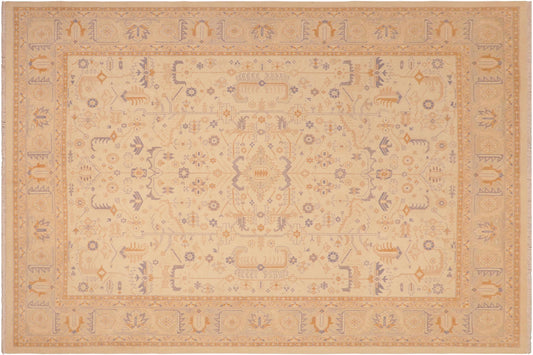 handmade Traditional Kafkaz Beige Lt. Gray Hand Knotted RECTANGLE 100% WOOL area rug 8x10
