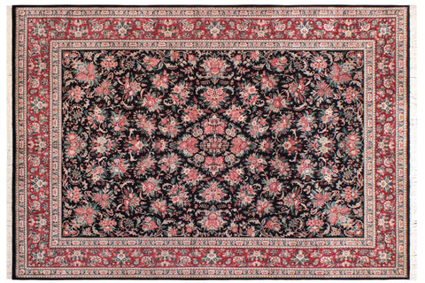 handmade Traditional Sarook Black Red Hand Knotted RECTANGLE 100% WOOL area rug 9x12