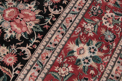 handmade Traditional Sarook Black Red Hand Knotted RECTANGLE 100% WOOL area rug 9x12