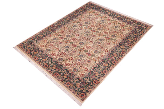 handmade Transitional Irfan Ivory Lt. Blue Hand Knotted RECTANGLE 100% WOOL area rug 9x12