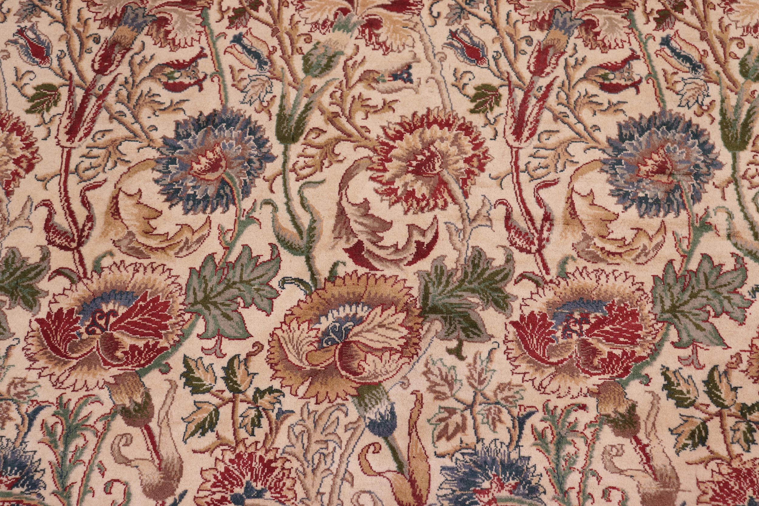 handmade Transitional Irfan Ivory Lt. Blue Hand Knotted RECTANGLE 100% WOOL area rug 9x12