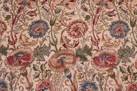 handmade Transitional Irfan Ivory Lt. Blue Hand Knotted RECTANGLE 100% WOOL area rug 9x12