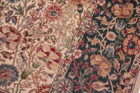 handmade Transitional Irfan Ivory Lt. Blue Hand Knotted RECTANGLE 100% WOOL area rug 9x12