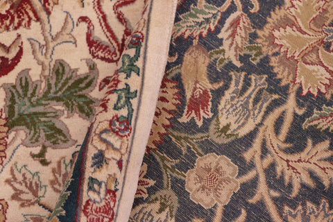 handmade Transitional Irfan Ivory Lt. Blue Hand Knotted RECTANGLE 100% WOOL area rug 9x12