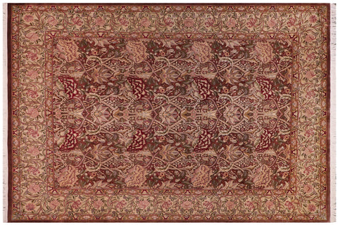 handmade Transitional William Brown Ivory Hand Knotted RECTANGLE 100% WOOL area rug 9x12