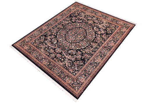 handmade Traditional Tamour Black Black Hand Knotted RECTANGLE 100% WOOL area rug 9x12