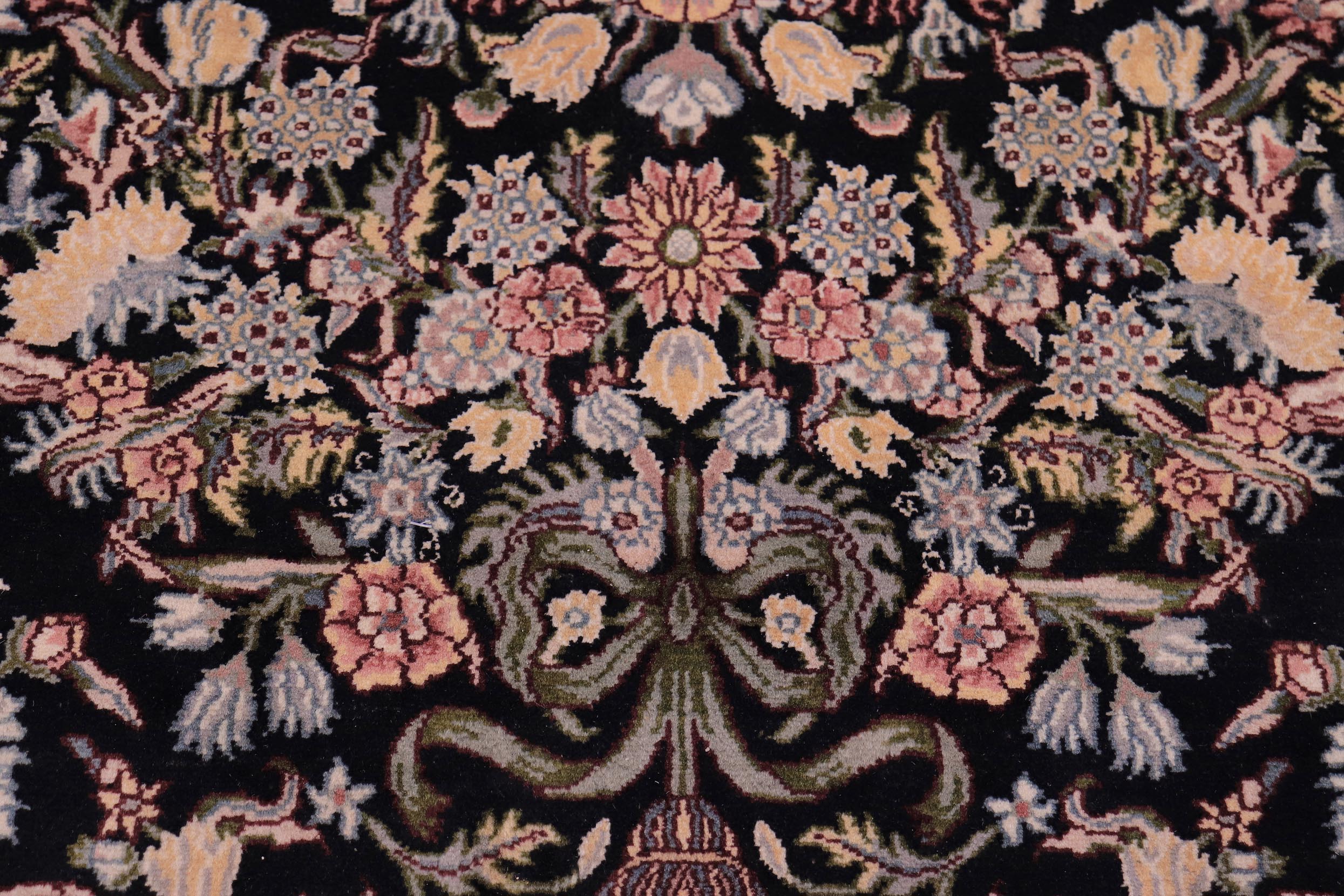 handmade Traditional Tamour Black Black Hand Knotted RECTANGLE 100% WOOL area rug 9x12