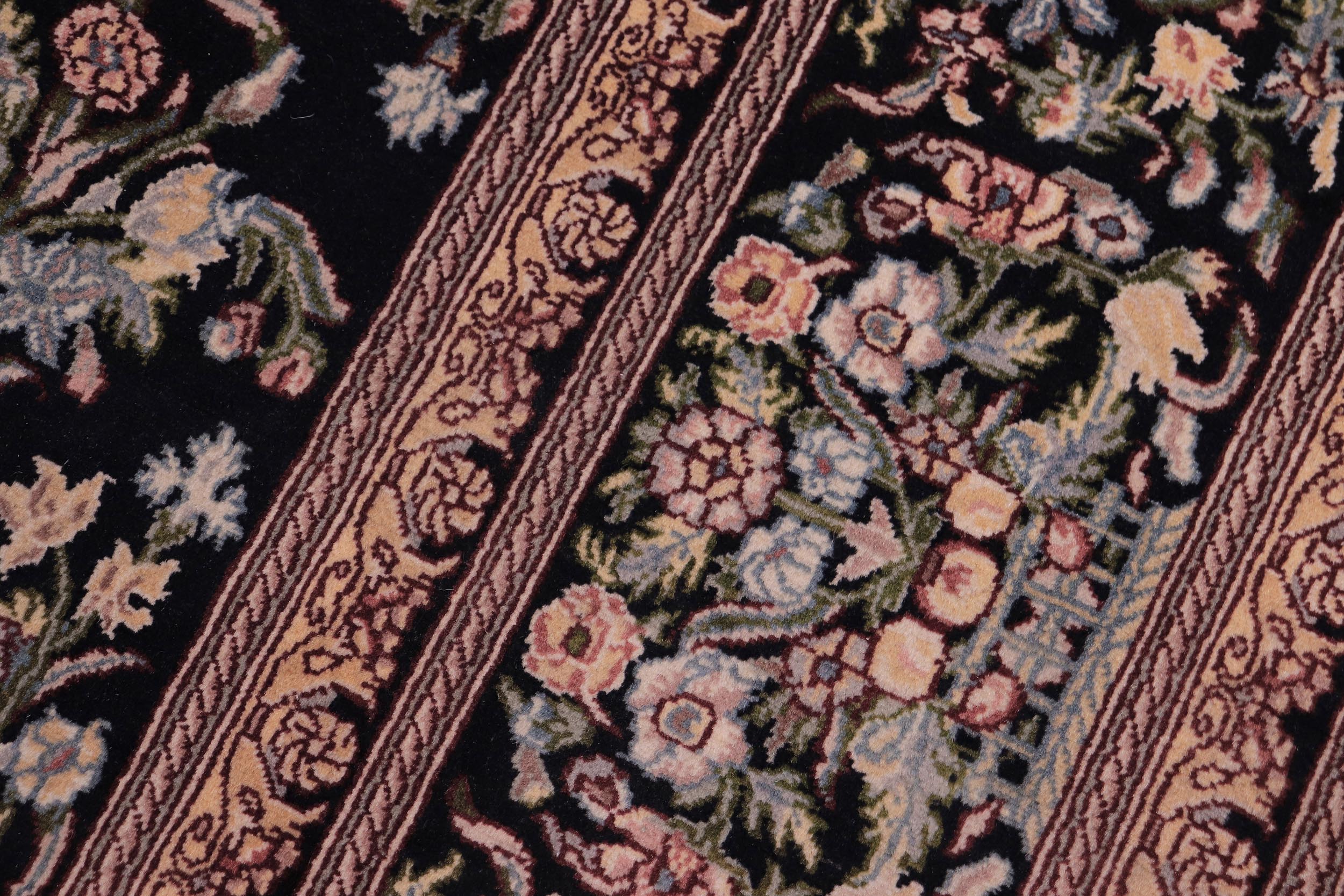 handmade Traditional Tamour Black Black Hand Knotted RECTANGLE 100% WOOL area rug 9x12