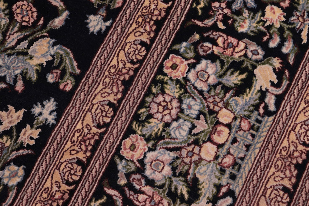 handmade Traditional Tamour Black Black Hand Knotted RECTANGLE 100% WOOL area rug 9x12