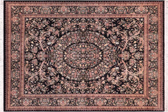 handmade Traditional Tamour Black Black Hand Knotted RECTANGLE 100% WOOL area rug 9x12