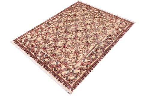 handmade Transitional Basan Ivory Ivory Hand Knotted RECTANGLE 100% WOOL area rug 9x12