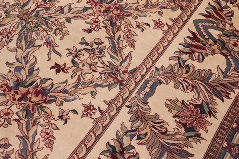 handmade Transitional Basan Ivory Ivory Hand Knotted RECTANGLE 100% WOOL area rug 9x12