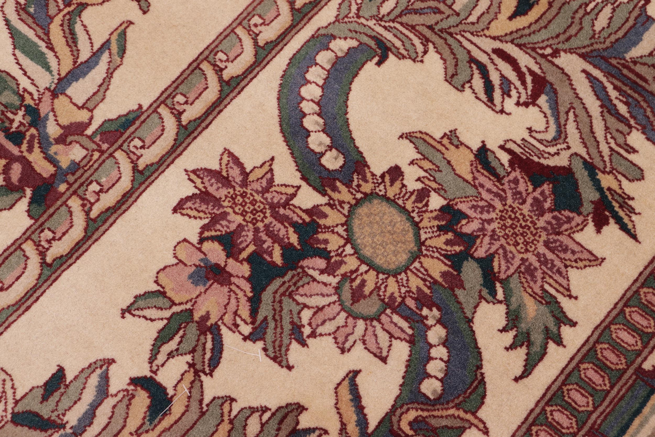 handmade Transitional Basan Ivory Ivory Hand Knotted RECTANGLE 100% WOOL area rug 9x12