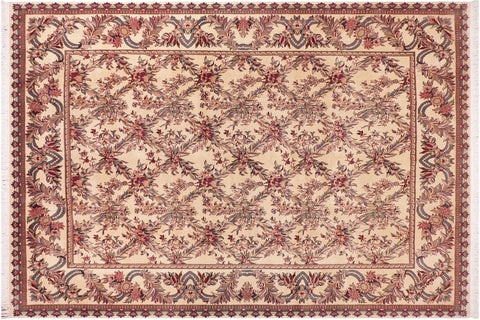 handmade Transitional Basan Ivory Ivory Hand Knotted RECTANGLE 100% WOOL area rug 9x12