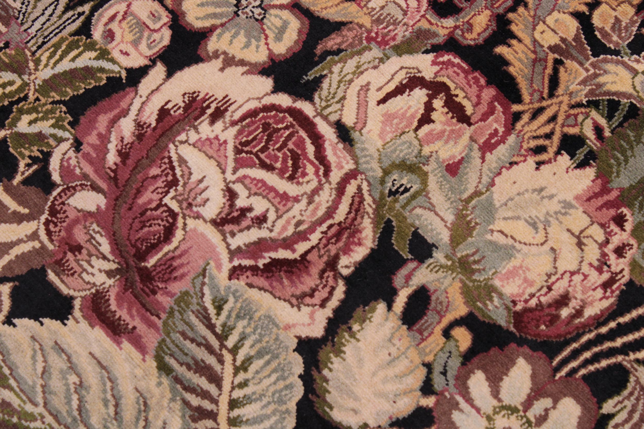 handmade Traditional Rasmi Romal Black Brown Hand Knotted RECTANGLE 100% WOOL area rug 9x12