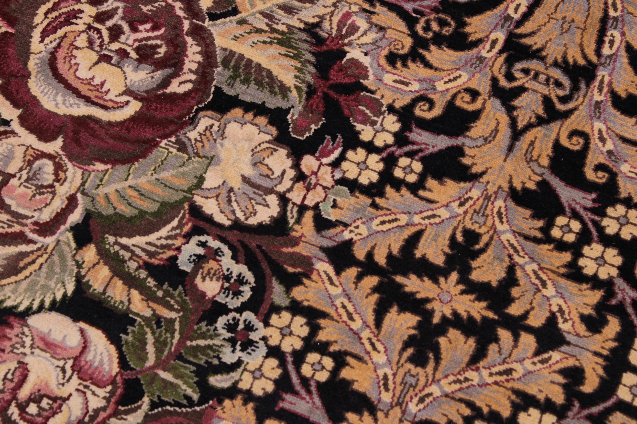 handmade Traditional Rasmi Romal Black Brown Hand Knotted RECTANGLE 100% WOOL area rug 9x12