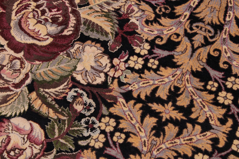 handmade Traditional Rasmi Romal Black Brown Hand Knotted RECTANGLE 100% WOOL area rug 9x12
