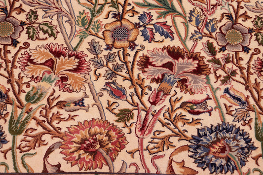 handmade Transitional Irfan Ivory Blue Hand Knotted RECTANGLE 100% WOOL area rug 9x12