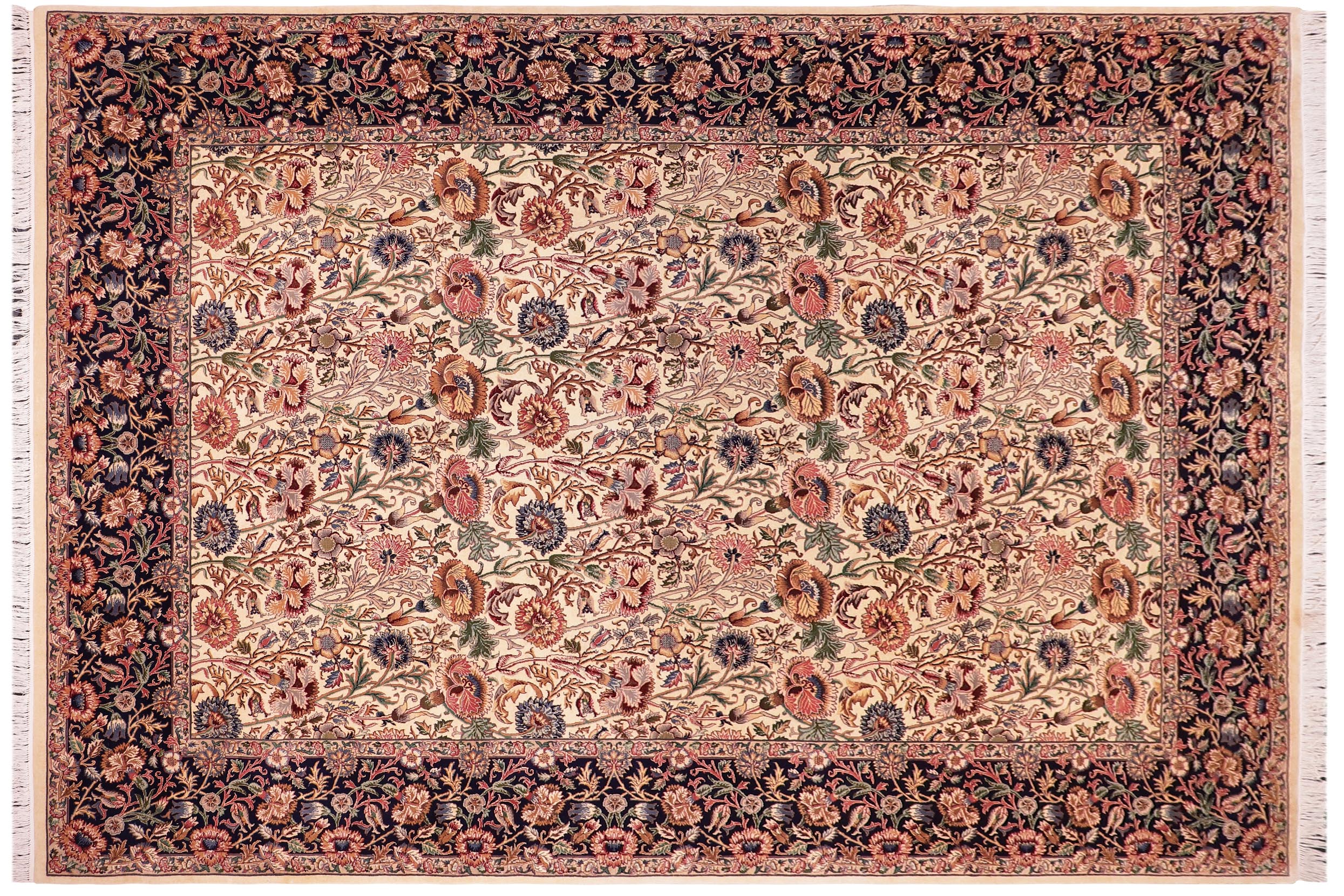 handmade Transitional Irfan Ivory Blue Hand Knotted RECTANGLE 100% WOOL area rug 9x12