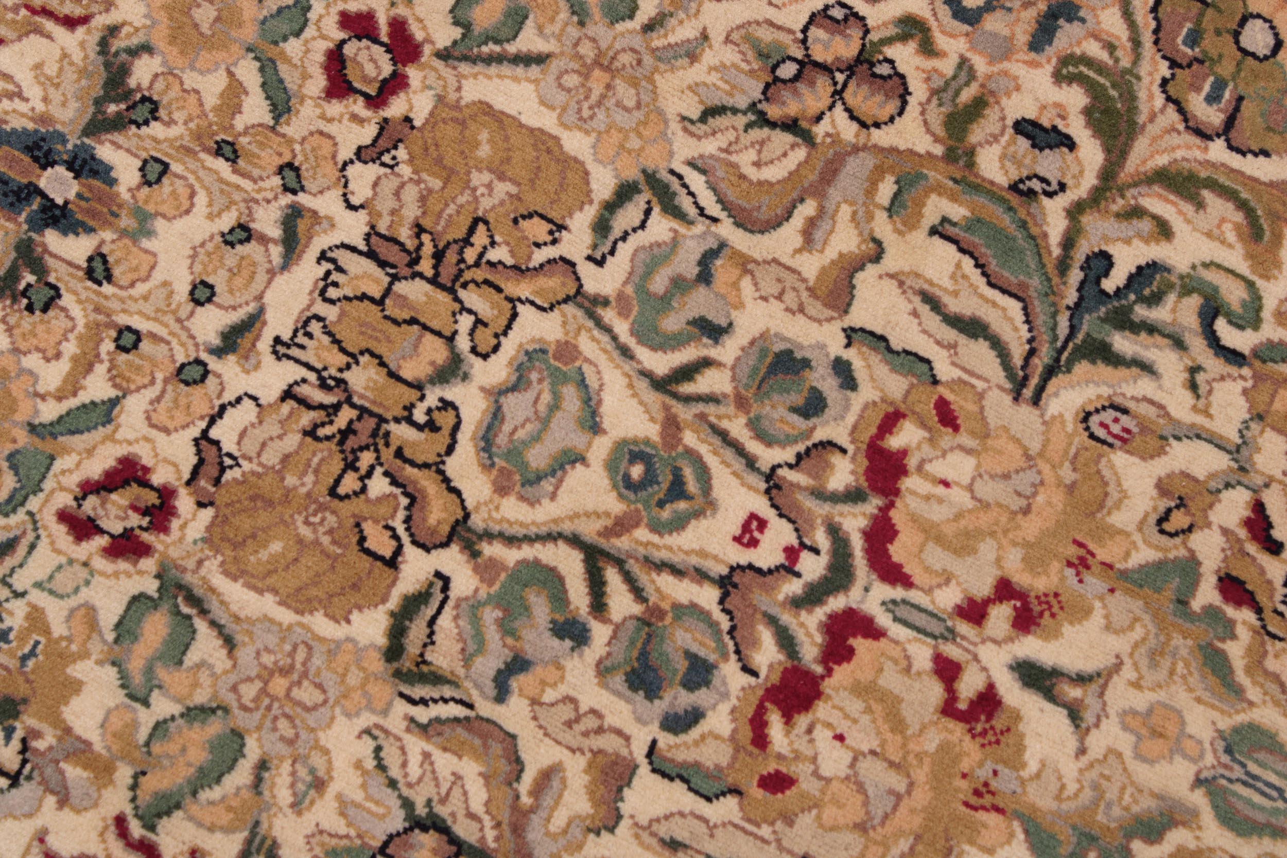 handmade Traditional Sukhan Ivory Black Hand Knotted RECTANGLE 100% WOOL area rug 9x12