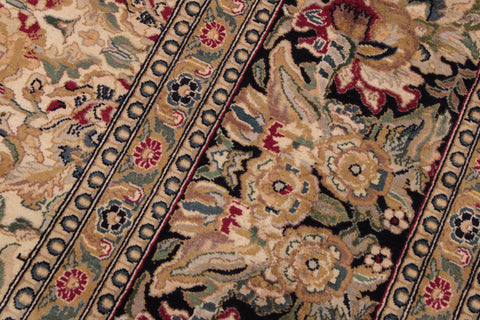 handmade Traditional Sukhan Ivory Black Hand Knotted RECTANGLE 100% WOOL area rug 9x12