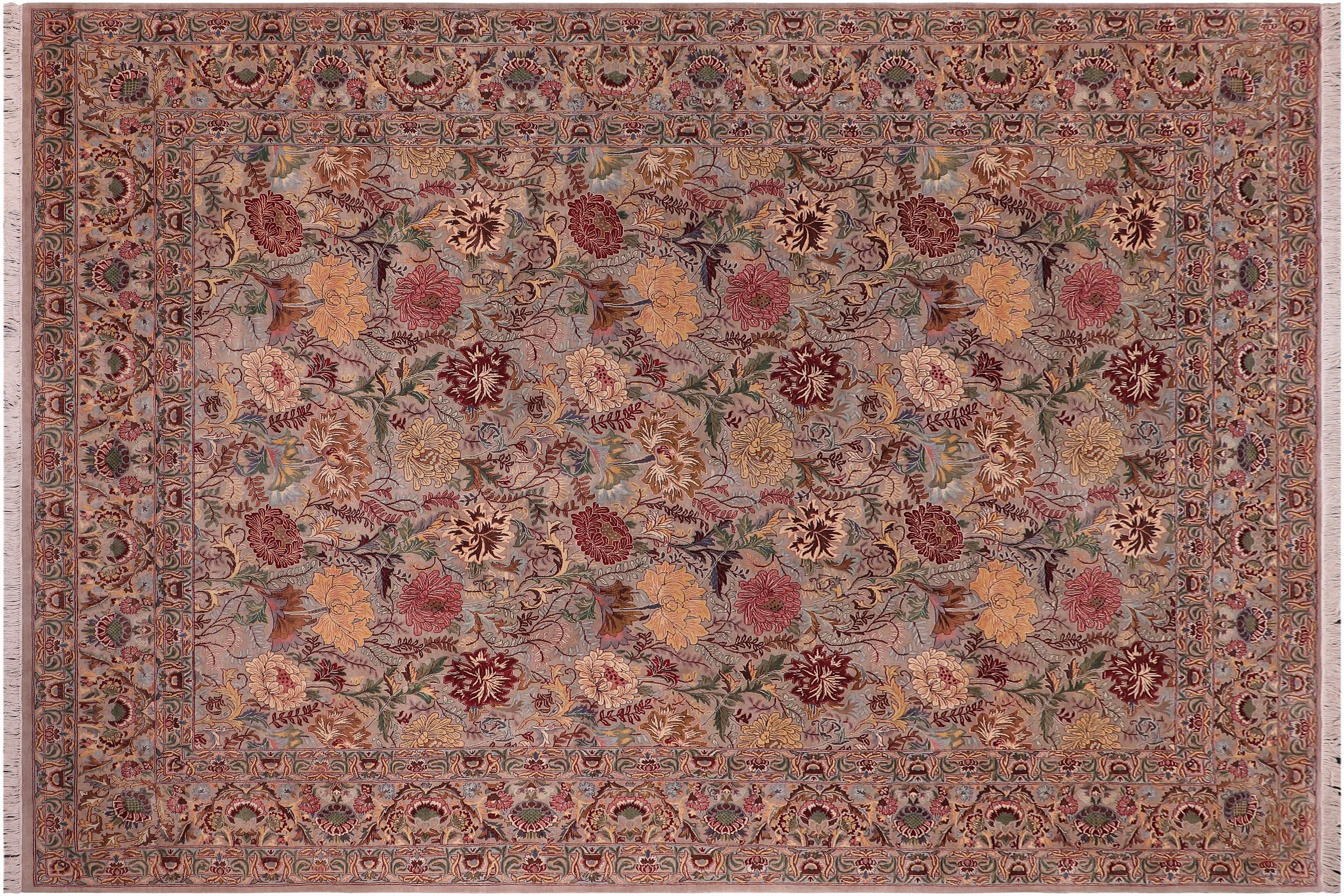 handmade Transitional Morris Lt. Gray Lt. Gray Hand Knotted RECTANGLE 100% WOOL area rug 9x12