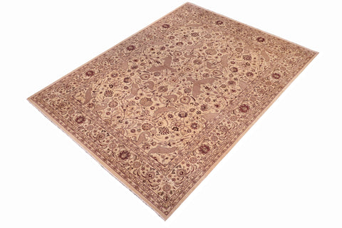 handmade Traditional Agra Beige Red Hand Knotted RECTANGLE 100% WOOL area rug 9x12