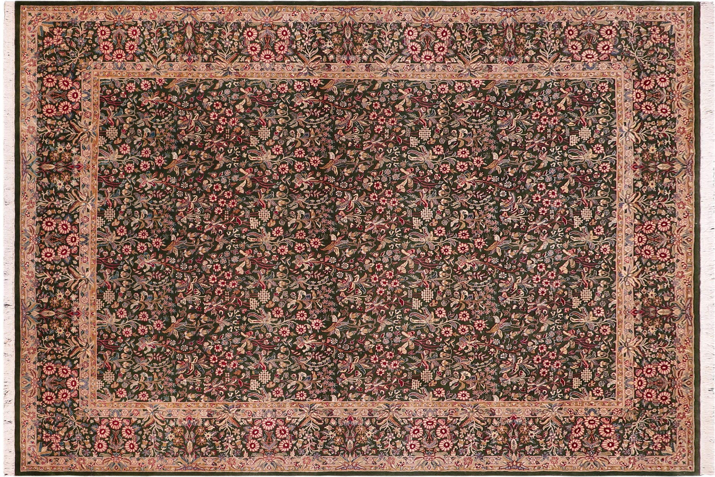 handmade Transitional Gulshan Green Lt. Green Hand Knotted RECTANGLE 100% WOOL area rug 9x12