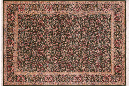 handmade Transitional Gulshan Green Lt. Green Hand Knotted RECTANGLE 100% WOOL area rug 9x12