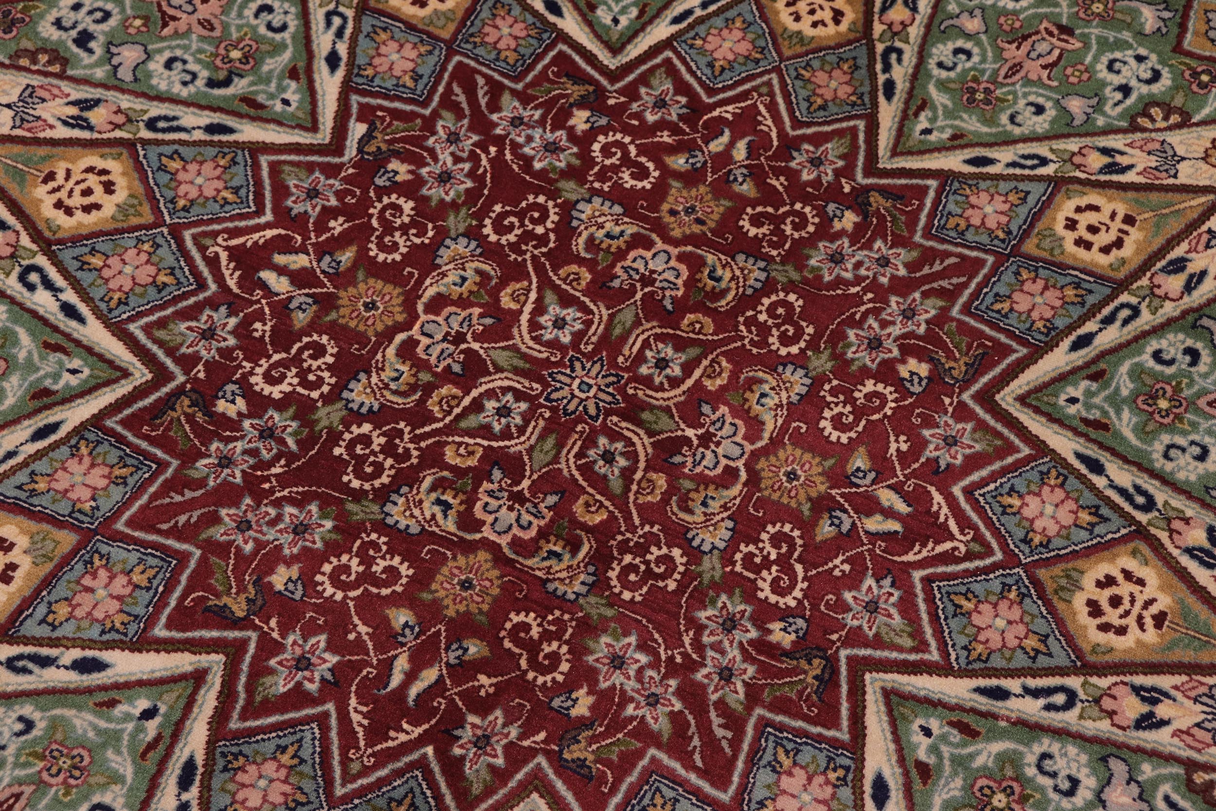 handmade Traditional Mugalart Brown Multi Hand Knotted RECTANGLE 100% WOOL area rug 9x12