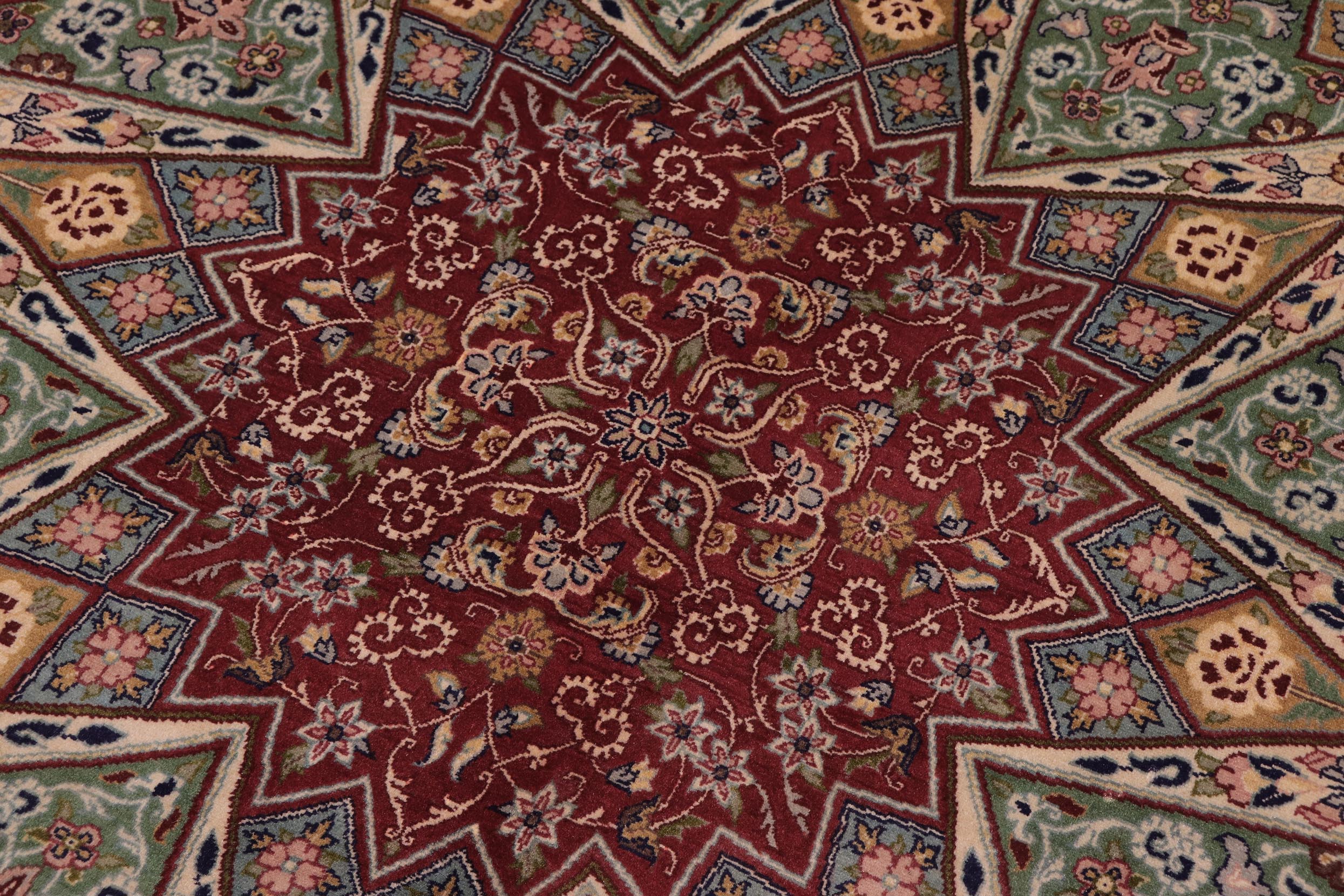handmade Traditional Mugalart Brown Multi Hand Knotted RECTANGLE 100% WOOL area rug 9x12