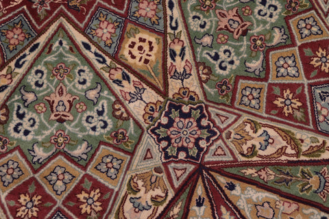 handmade Traditional Mugalart Brown Multi Hand Knotted RECTANGLE 100% WOOL area rug 9x12