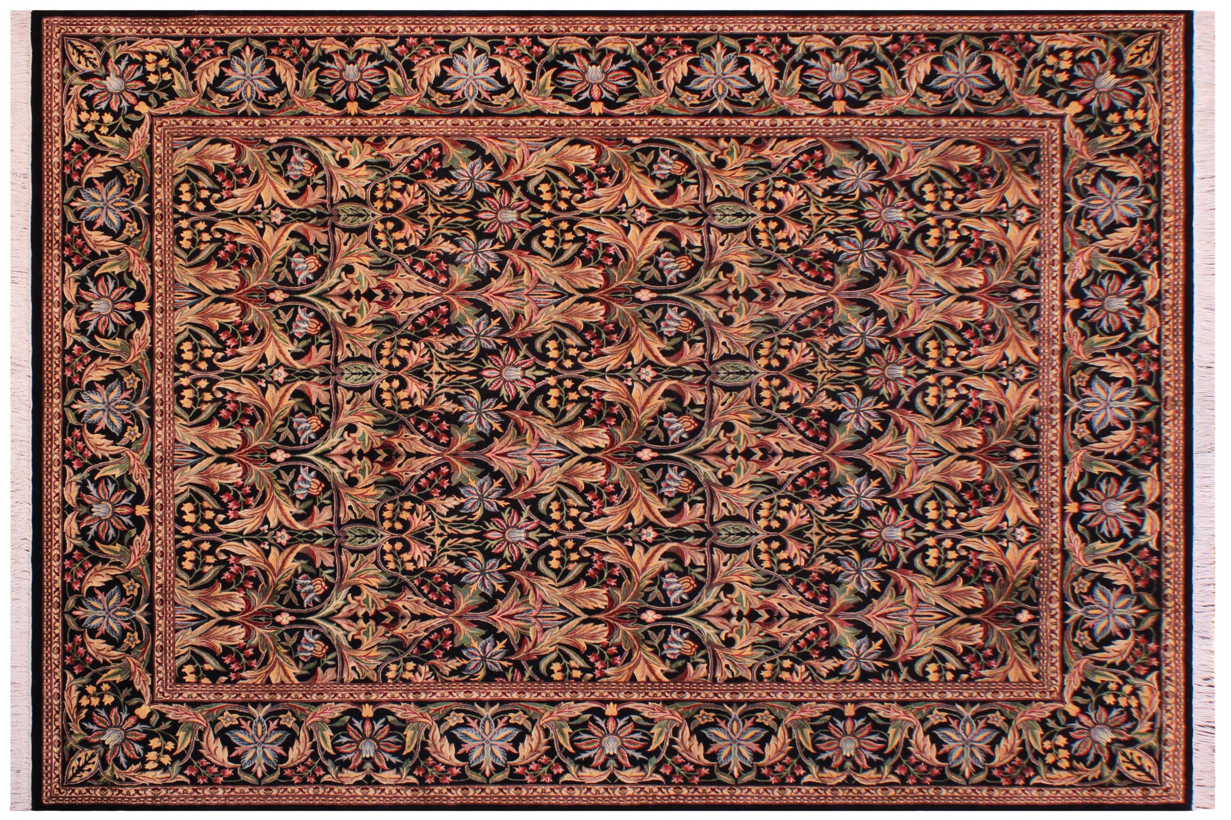 handmade Transitional Internation Black Black Hand Knotted RECTANGLE 100% WOOL area rug 9x12