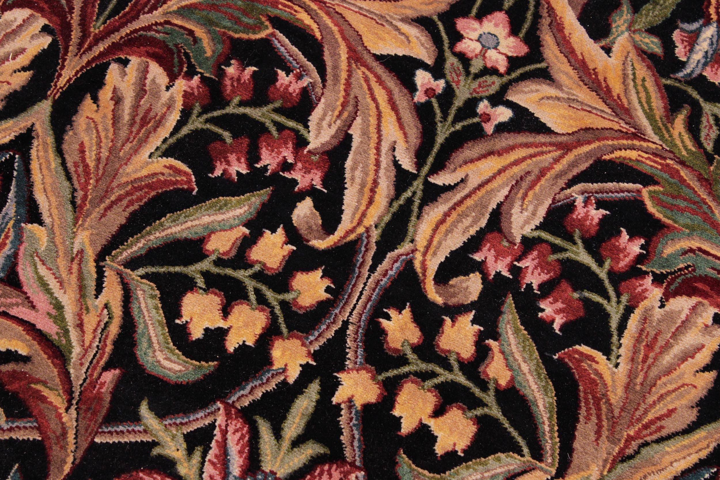 handmade Transitional Internation Black Black Hand Knotted RECTANGLE 100% WOOL area rug 9x12