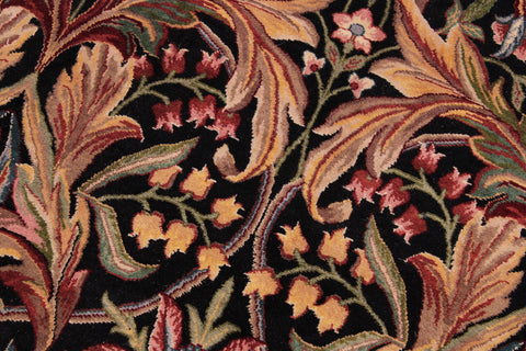 handmade Transitional Internation Black Black Hand Knotted RECTANGLE 100% WOOL area rug 9x12