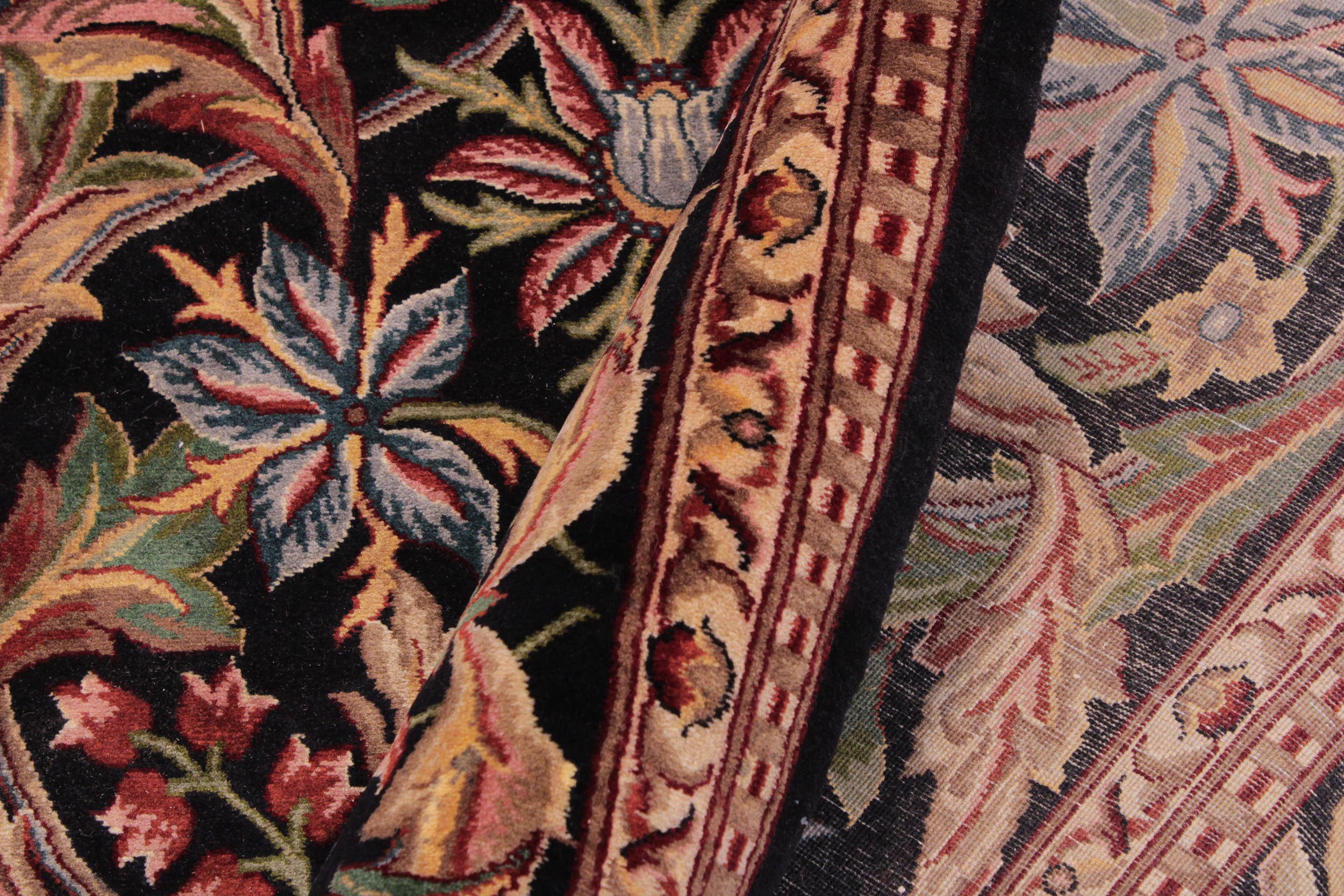 handmade Transitional Internation Black Black Hand Knotted RECTANGLE 100% WOOL area rug 9x12