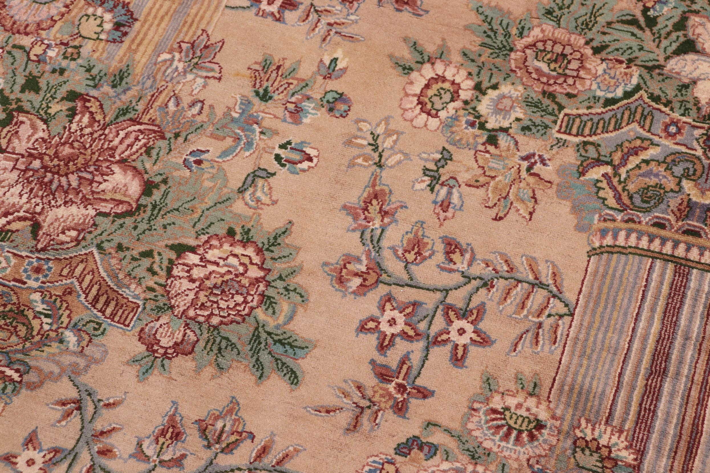 handmade Transitional Pupo Tan Tan Hand Knotted RECTANGLE 100% WOOL area rug 9x12
