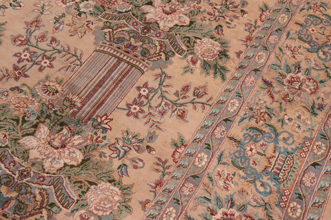 handmade Transitional Pupo Tan Tan Hand Knotted RECTANGLE 100% WOOL area rug 9x12