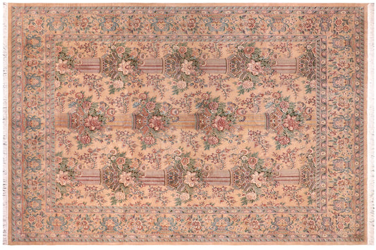 handmade Transitional Pupo Tan Tan Hand Knotted RECTANGLE 100% WOOL area rug 9x12