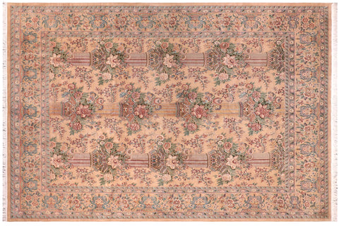 handmade Transitional Pupo Tan Tan Hand Knotted RECTANGLE 100% WOOL area rug 9x12