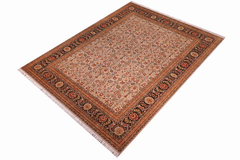 handmade Transitional  Lt. Gray Brown Hand Knotted RECTANGLE 100% WOOL area rug 9x12