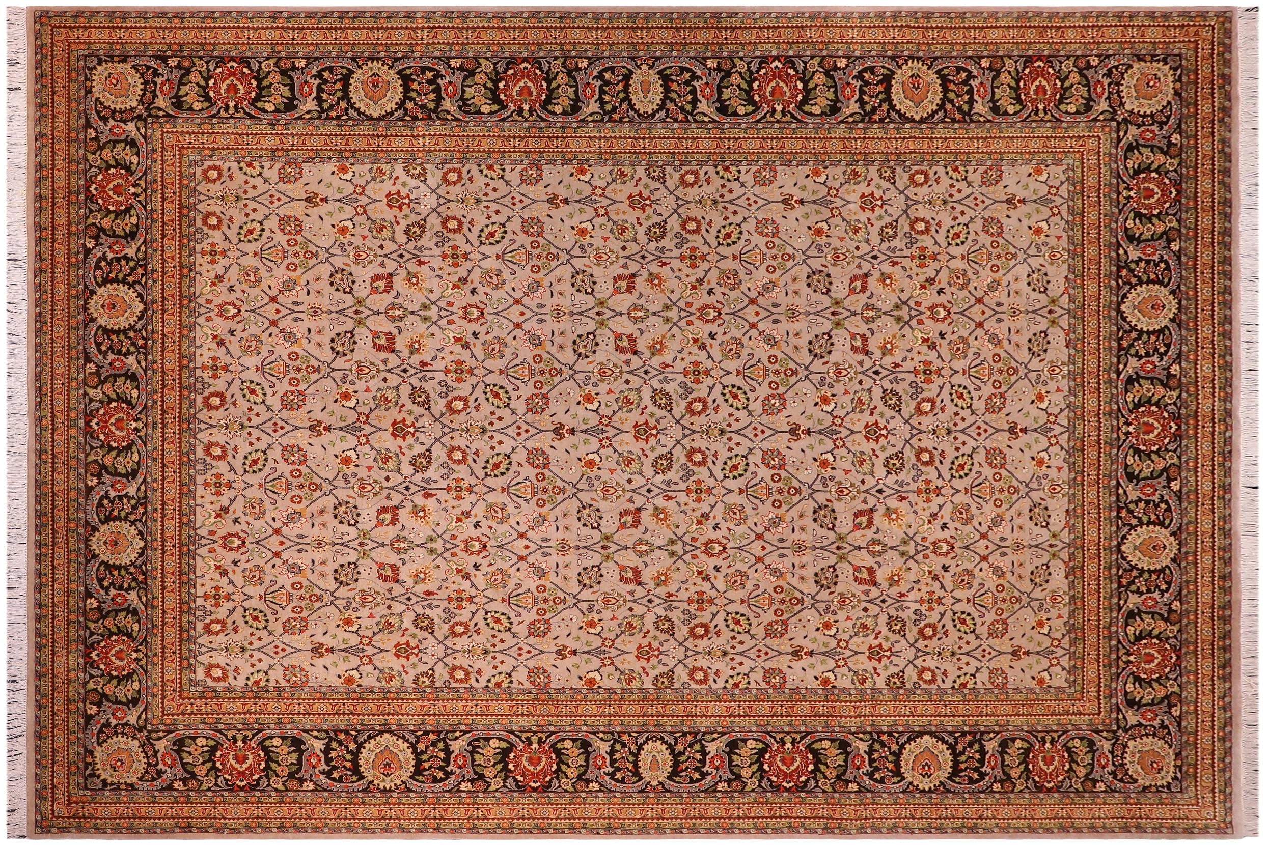 handmade Transitional  Lt. Gray Brown Hand Knotted RECTANGLE 100% WOOL area rug 9x12