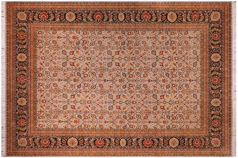 handmade Transitional  Lt. Gray Brown Hand Knotted RECTANGLE 100% WOOL area rug 9x12