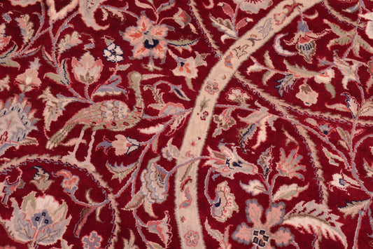 handmade Transitional Arshad Red Red Hand Knotted RECTANGLE 100% WOOL area rug 9x12