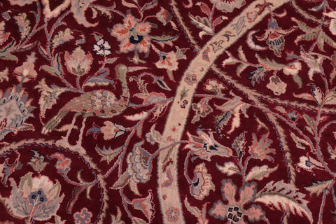 handmade Transitional Arshad Red Red Hand Knotted RECTANGLE 100% WOOL area rug 9x12