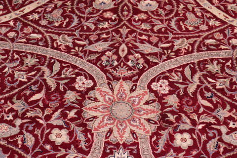 handmade Transitional Arshad Red Red Hand Knotted RECTANGLE 100% WOOL area rug 9x12