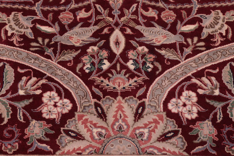 handmade Transitional Arshad Red Red Hand Knotted RECTANGLE 100% WOOL area rug 9x12